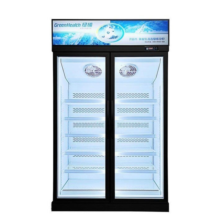 Congelador vertical de la exhibición de las puertas de cristal del supermercado 1/2/3 para el helado
