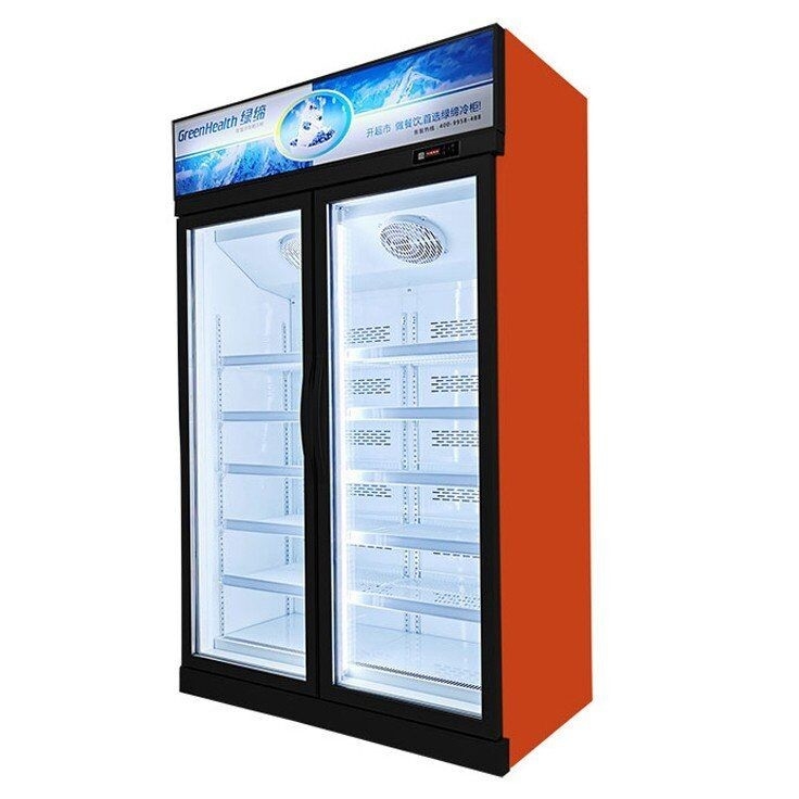 Hipermercado Comercial 3 Puertas de vidrio Congelador de exhibición permanente para alimentos congelados