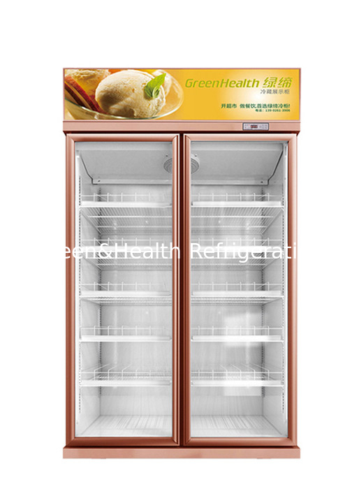 Refrigerador transparente de la bebida de la puerta de cristal del espacio grande para el producto refrigerado