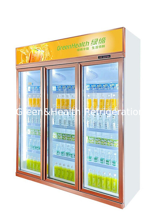Refrigerador transparente de la bebida de la puerta de cristal del espacio grande para el producto refrigerado