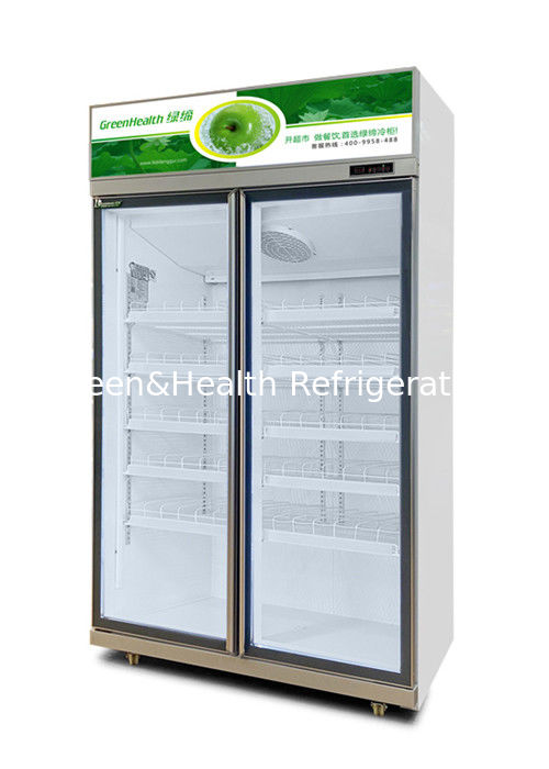 Enfriador de bebidas comercial con puerta de vidrio triple de 1050 W de potencia y capacidad de 1530 L para supermercados