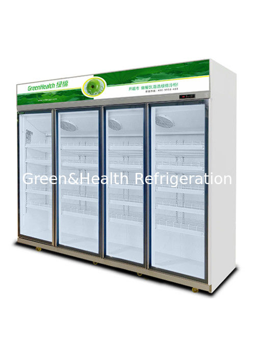 Enfriador de bebidas comercial con puerta de vidrio triple de 1050 W de potencia y capacidad de 1530 L para supermercados