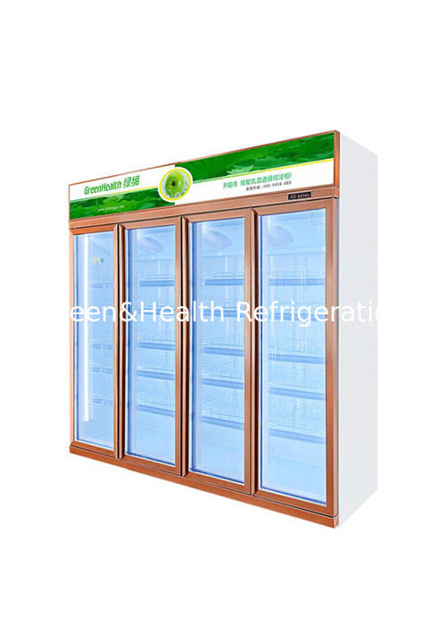 Refrigerador comercial con puertas de vidrio verticales para bebidas para tiendas de conveniencia / restaurantes y cafeterías