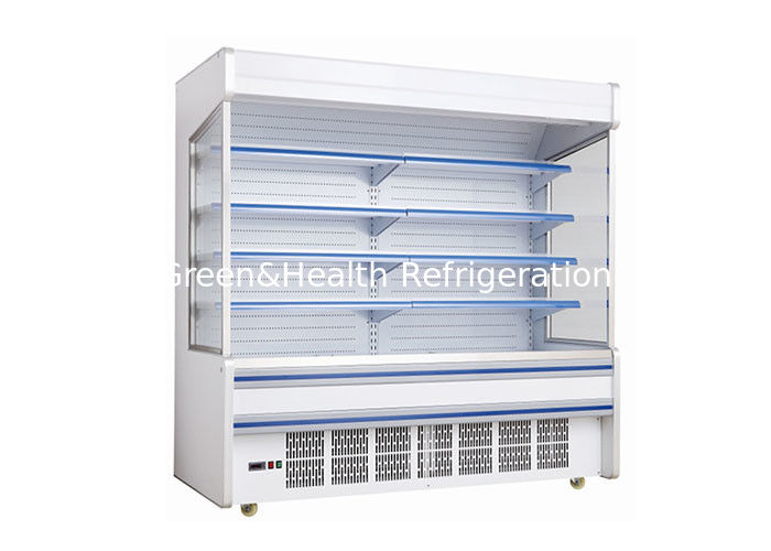 Refrigerador abierto comercial de pisos múltiples con estanterías ajustables de enfriamiento dinámico e iluminación LED para supermercados