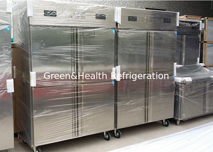 Congelador comercial de acero inoxidable con descongelamiento automático e iluminación LED para cocinas de restaurantes