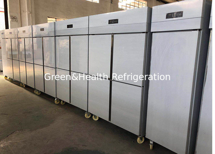 Congelador comercial de acero inoxidable con descongelamiento automático e iluminación LED para cocinas de restaurantes