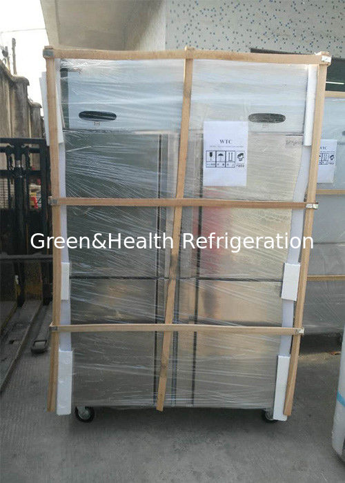 Congelador comercial de acero inoxidable con descongelamiento automático e iluminación LED para cocinas de restaurantes