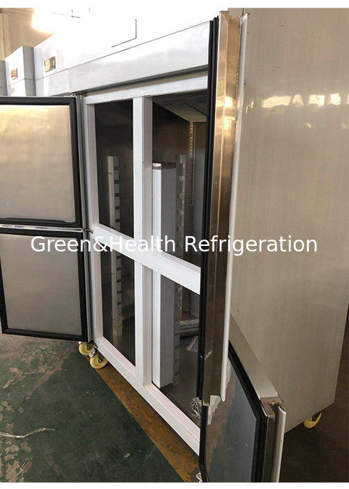 Congelador comercial de acero inoxidable con descongelamiento automático e iluminación LED para cocinas de restaurantes