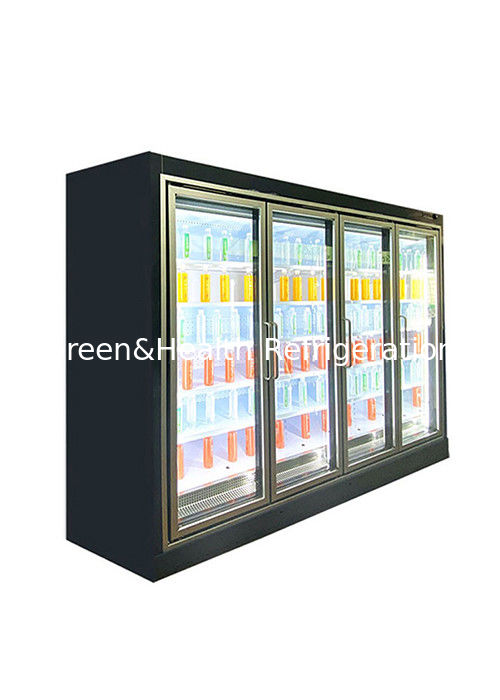 Refrigerador de bebidas con pantalla abierta de varios pisos con refrigerante R404A y doble cortina de aire para refrigeración comercial de 2 a 8 °C