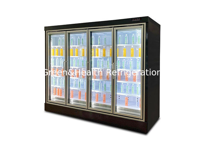 Refrigerador de bebidas con pantalla abierta de varios pisos con refrigerante R404A y doble cortina de aire para refrigeración comercial de 2 a 8 °C