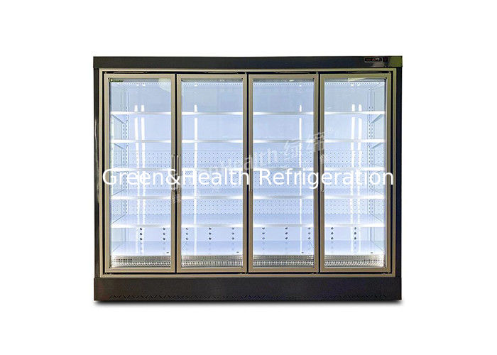 Refrigerador de bebidas con pantalla abierta de varios pisos con refrigerante R404A y doble cortina de aire para refrigeración comercial de 2 a 8 °C