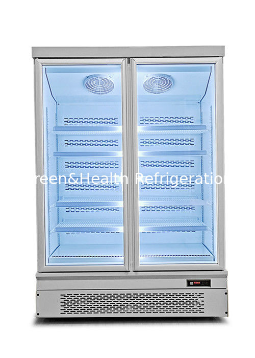 Congelador de exhibición comercial con deshielo automático y refrigeración por ventilador para supermercados con capacidad de 1000L