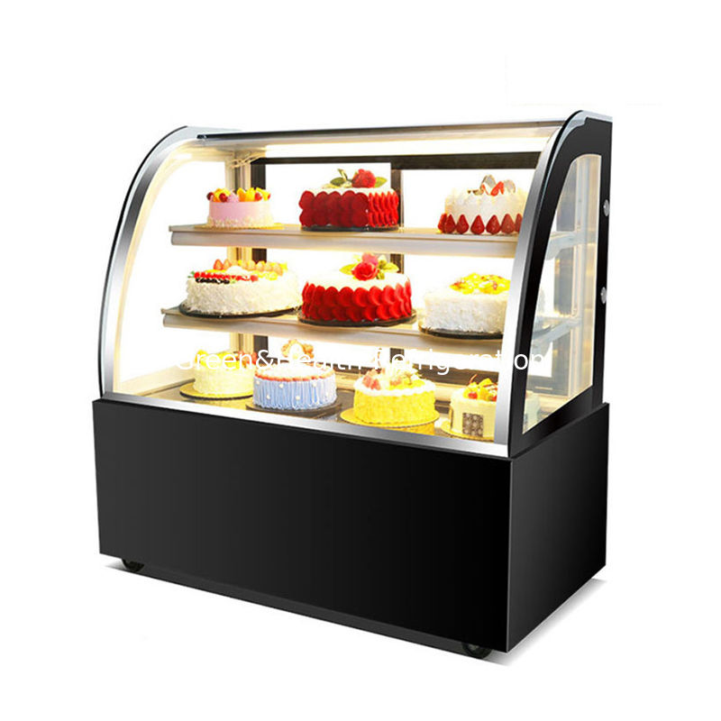 Armo de panadería de luz LED Chiller de exhibición de pasteles con rueda fácil de mover