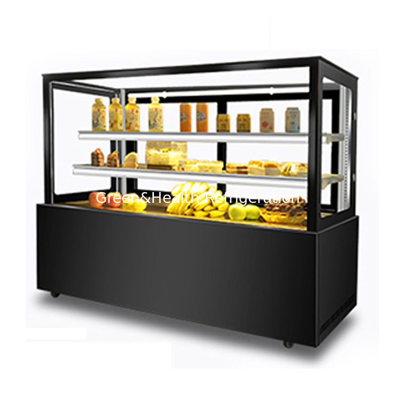 Armo de panadería de luz LED Chiller de exhibición de pasteles con rueda fácil de mover