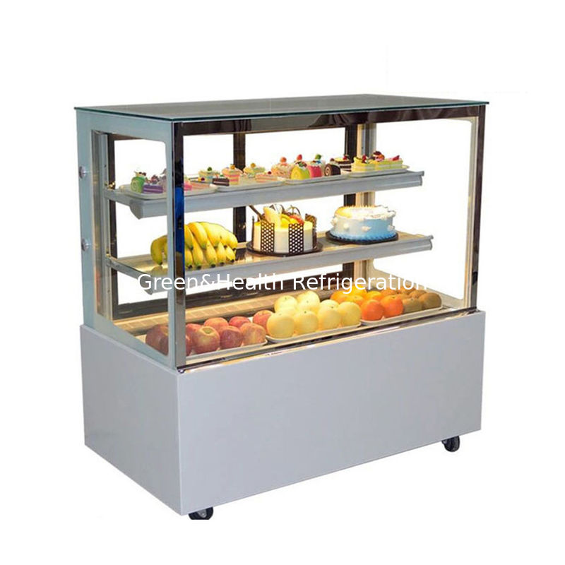 Armo de panadería de luz LED Chiller de exhibición de pasteles con rueda fácil de mover