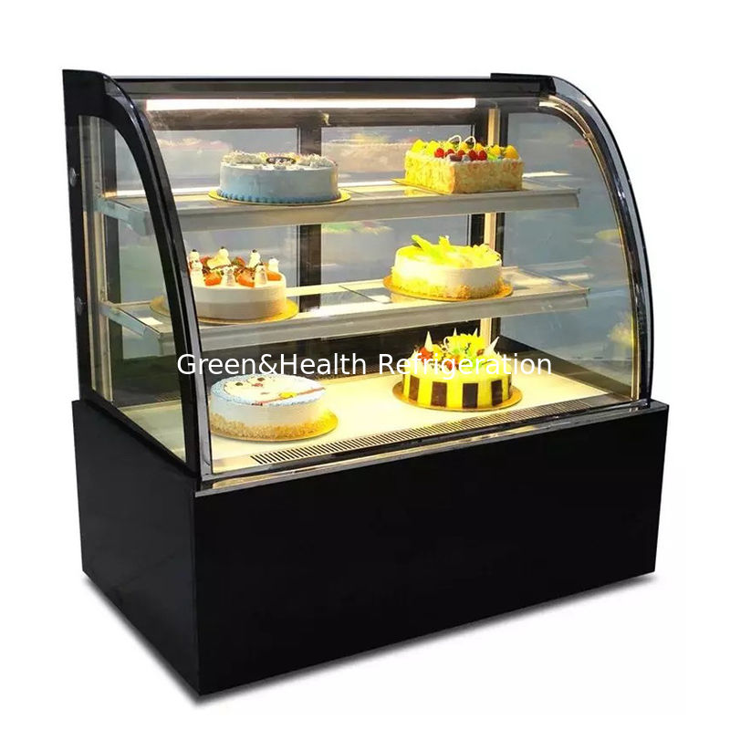 Armo de panadería de luz LED Chiller de exhibición de pasteles con rueda fácil de mover