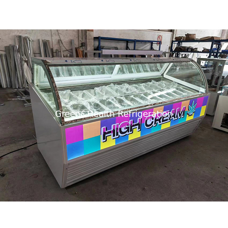 Color y tamaño personalizables Display de helados congelador con 10 / 12 / 16 / 22 cacerolas