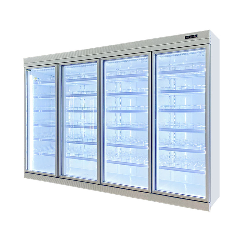 Congelador vertical comercial libre de heladas con 2/3/4/5 puertas y ruedas incluidas