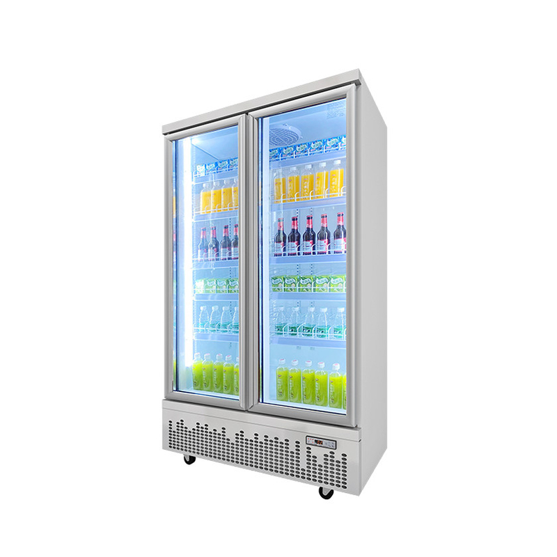Tienda de uso de puerta de cristal bebidas refrigerador de bebidas para espacios comerciales modernos