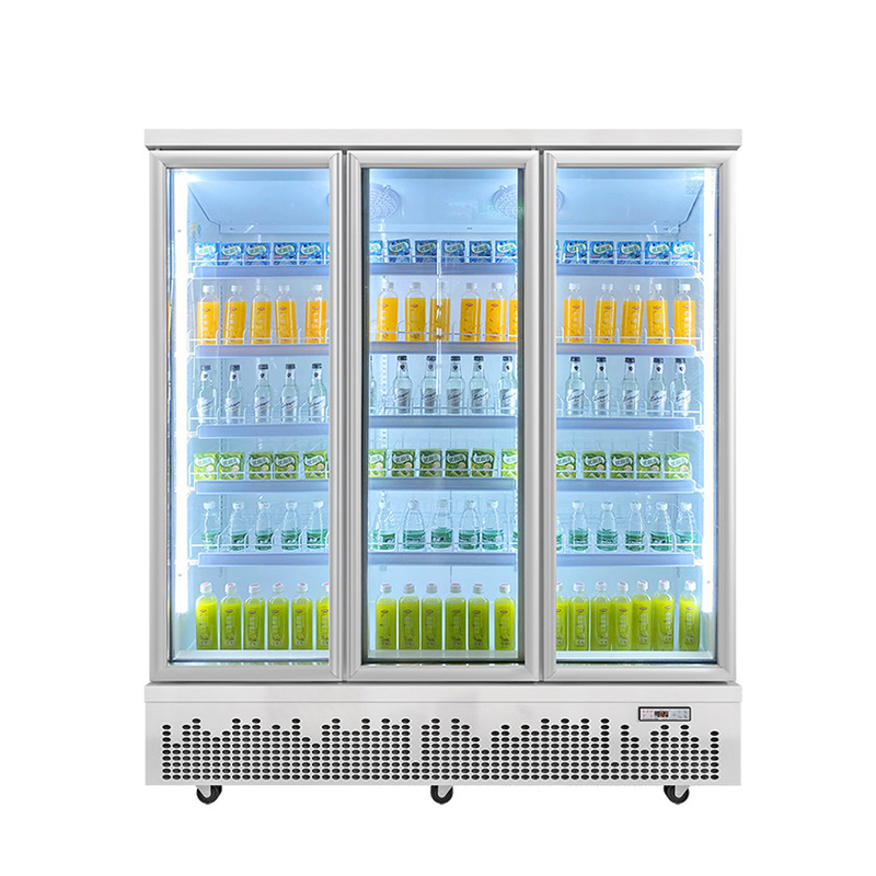Tienda de uso de puerta de cristal bebidas refrigerador de bebidas para espacios comerciales modernos