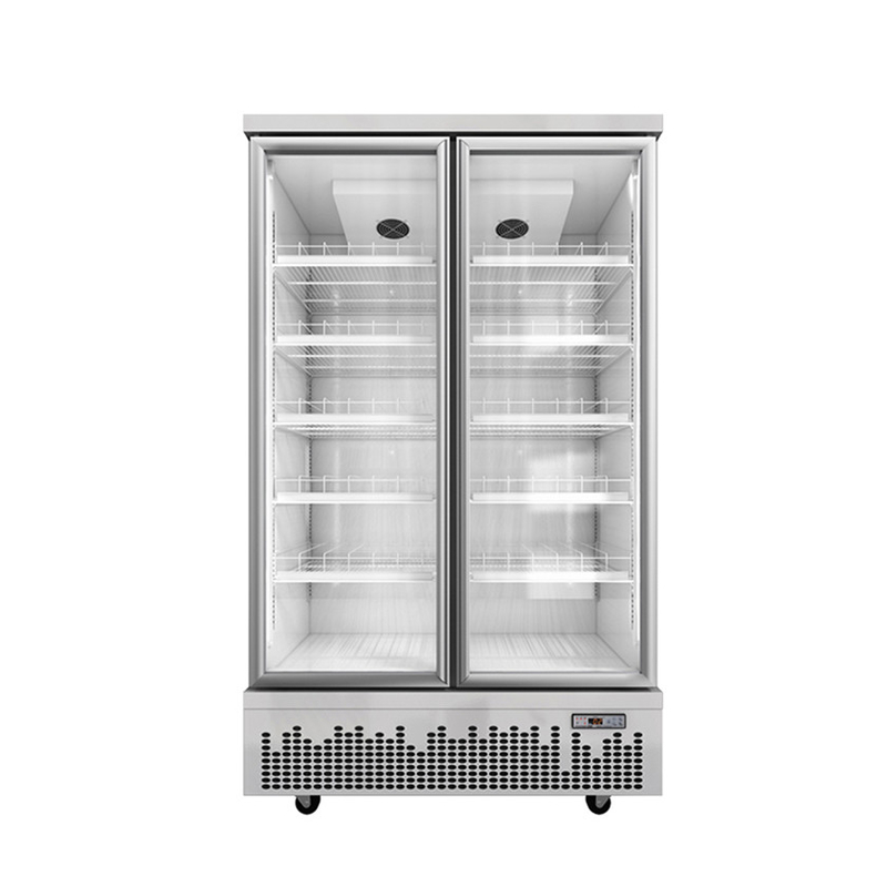 Tienda de uso de puerta de cristal bebidas refrigerador de bebidas para espacios comerciales modernos