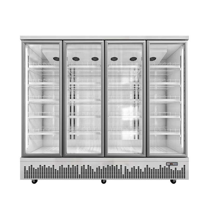 Tienda de uso de puerta de cristal bebidas refrigerador de bebidas para espacios comerciales modernos