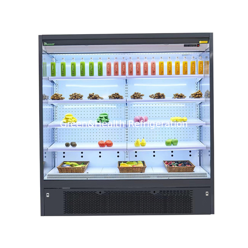Display abierto Refrigerador de refrigeración para alimentos y bebidas frescos Display temperatura 2-8C