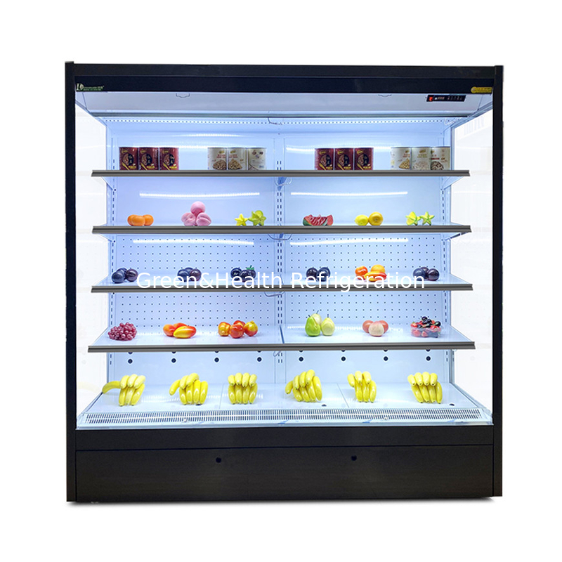Display abierto Refrigerador de refrigeración para alimentos y bebidas frescos Display temperatura 2-8C