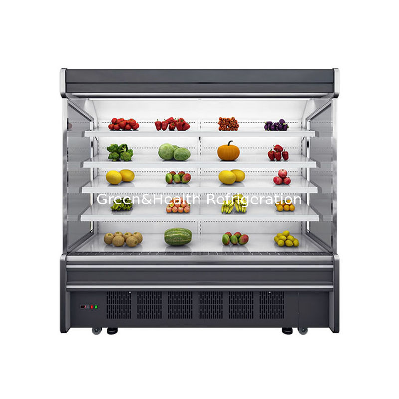 Refrigerador abierto comercial de pisos múltiples con 4 estanterías 5 espacios de visualización Iluminación LED y refrigerante R22