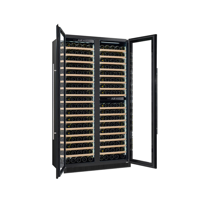 185 Botellas Display de vino Refrigerador de doble zona Puerta de vidrio eléctrica modelo LD-185D