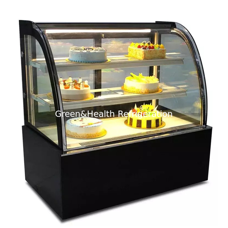 Base de mármol 2 capas Decks Display de pasteles Congelador para pasteles de sushi de serpiente Display