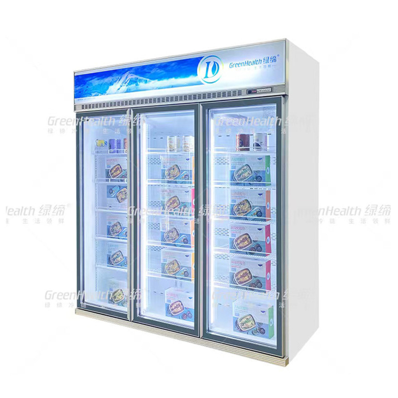Ahorro de energía Display comercial personalizable congelador para la conservación de productos alimenticios