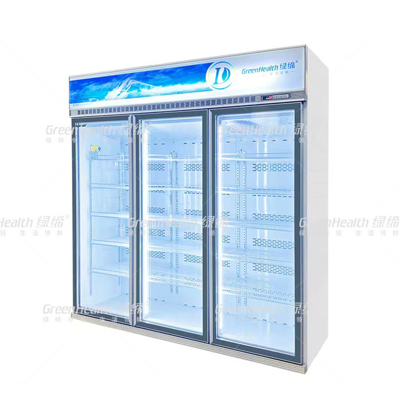Frigorífico comercial vertical de dos puertas con ventilador de refrigeración y LED