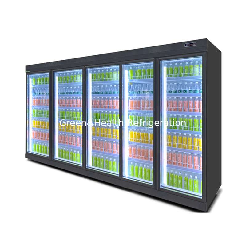 Proyectos de supermercados de alta eficiencia que proporcionan bebidas Display de puerta de vidrio refrigerador congelador