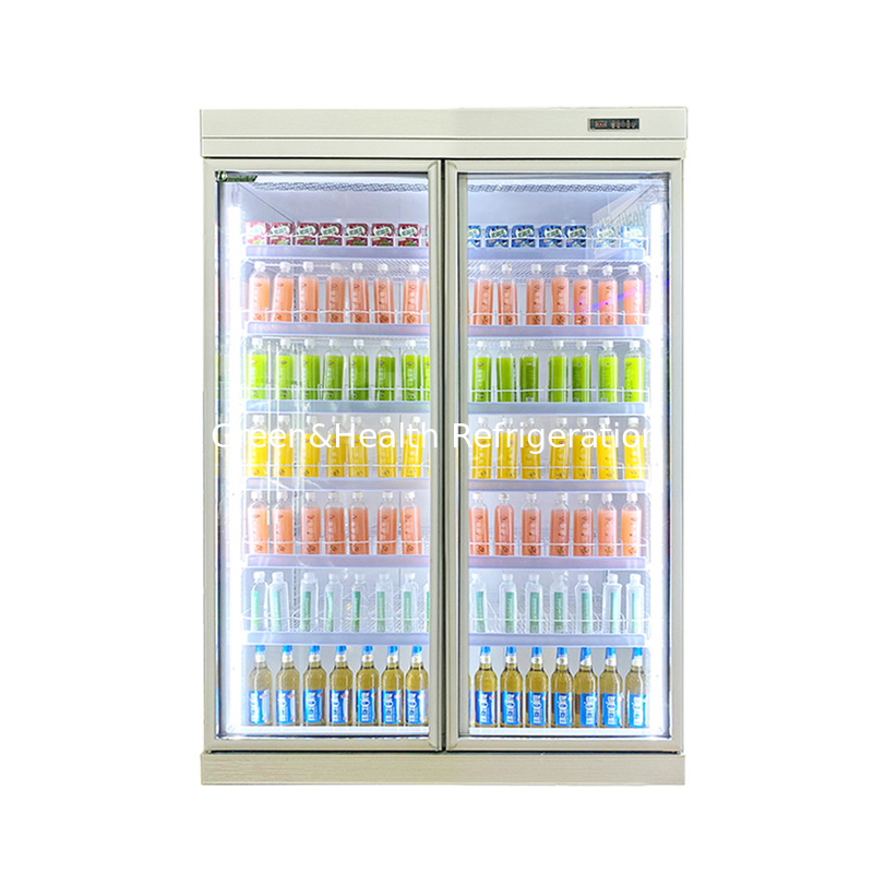 Proyectos de supermercados de alta eficiencia que proporcionan bebidas Display de puerta de vidrio refrigerador congelador