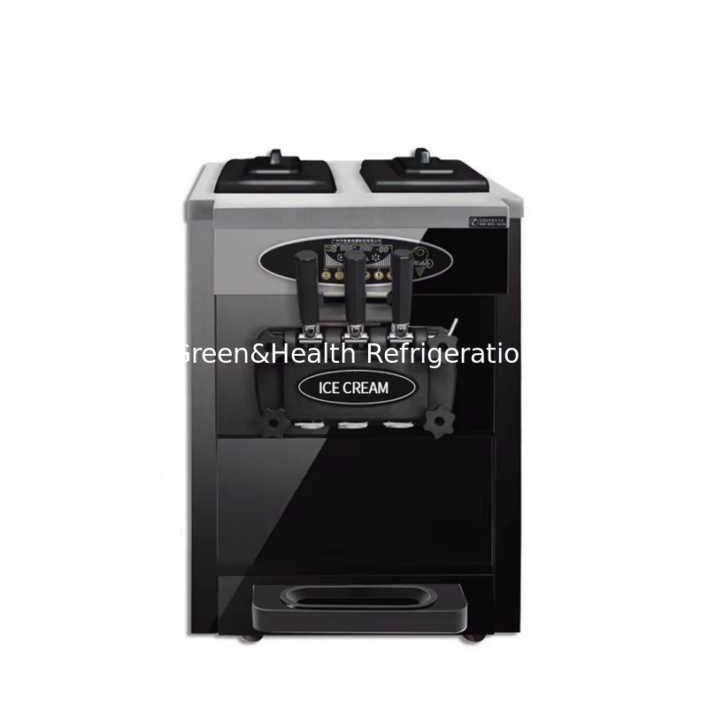 3 sabores de piso Stand 304 de acero inoxidable máquinas para hacer helados con ruedas