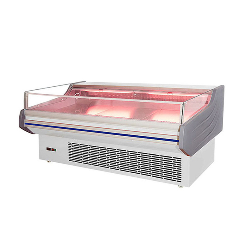 Refrigerador de hipermercado Contador de tipo abierto 2.5M congelador de exhibición de carne fresca