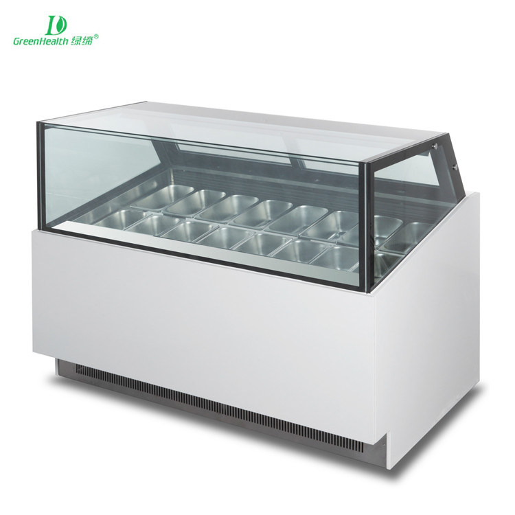 Congelador de exhibición de helados de temperatura ultra baja con caja de luz personalizada o base de mármol