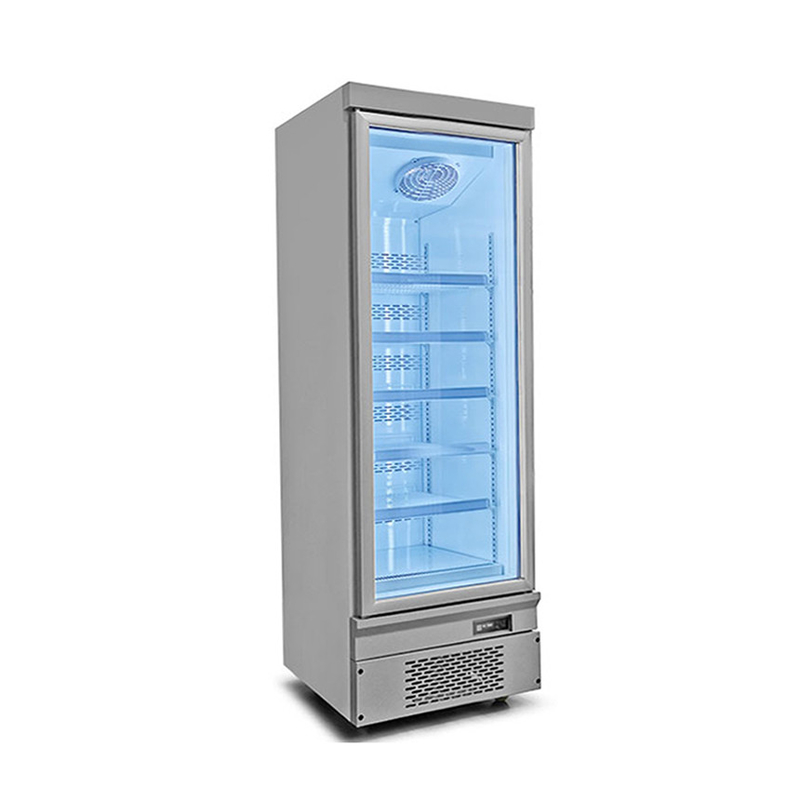 Eficiencia energética 1 2 3 congelador de puerta de vidrio con puerta trasera automática rápida