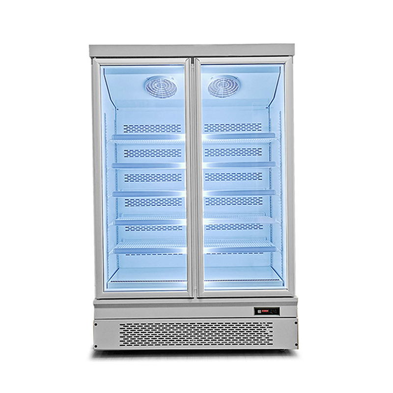 Eficiencia energética 1 2 3 congelador de puerta de vidrio con puerta trasera automática rápida