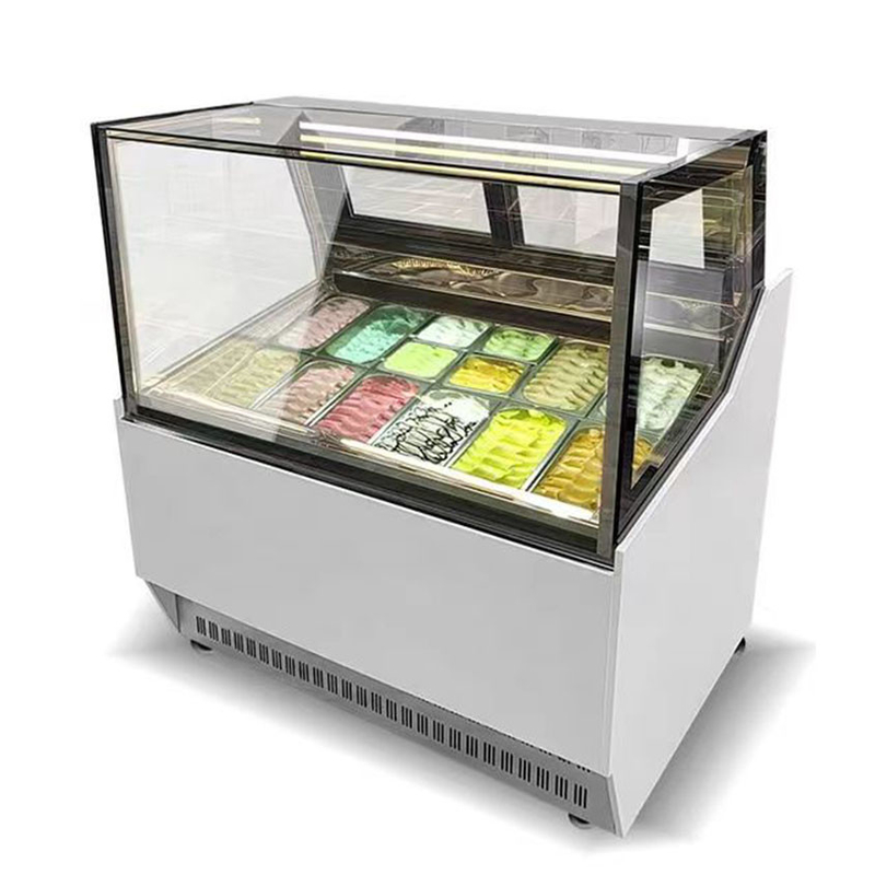 Vitrina de helados sin heladas con vidrio anti niebla y controlador digital -18 ~ 22.C