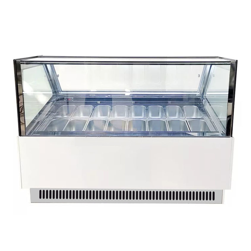 Vitrina de helados sin heladas con vidrio anti niebla y controlador digital -18 ~ 22.C