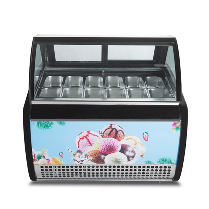 Vitrina de helados sin heladas con vidrio anti niebla y controlador digital -18 ~ 22.C