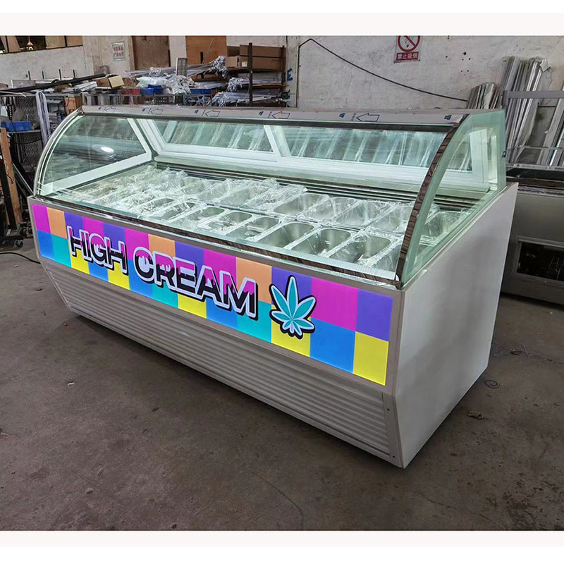 Vitrina de helados sin heladas con vidrio anti niebla y controlador digital -18 ~ 22.C