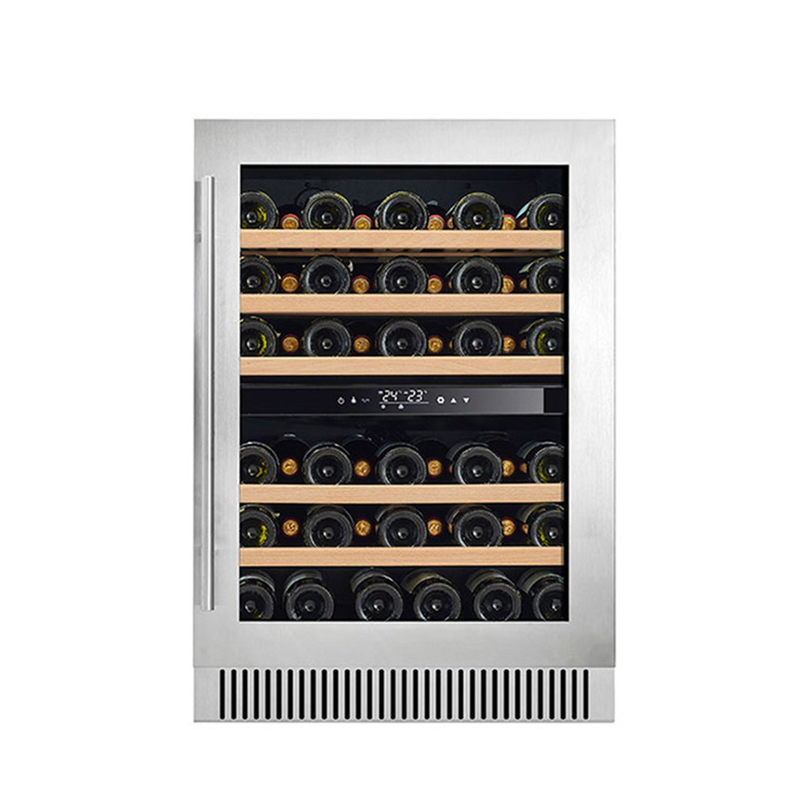 Refrigerador de vino eléctrico de 60 botellas de doble zona para almacenamiento y conservación de vino