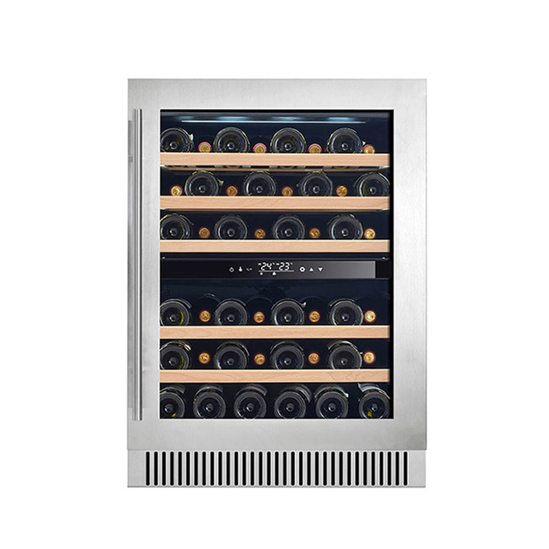Refrigerador de vino eléctrico de 60 botellas de doble zona para almacenamiento y conservación de vino