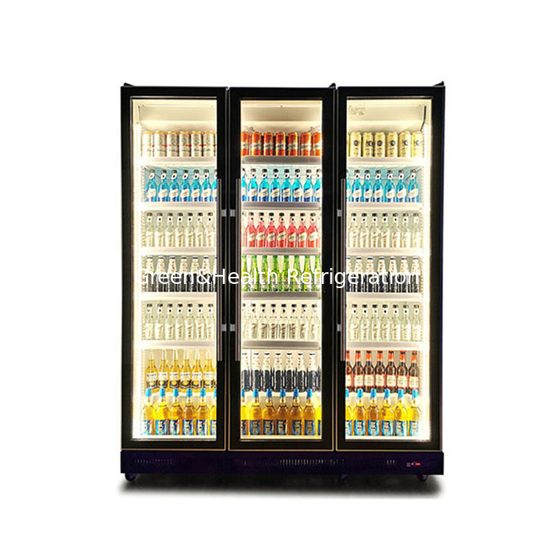 Puerta giratoria Bebidas alcohólicas Display Freezer con refrigerante R290 y vidrio E bajo