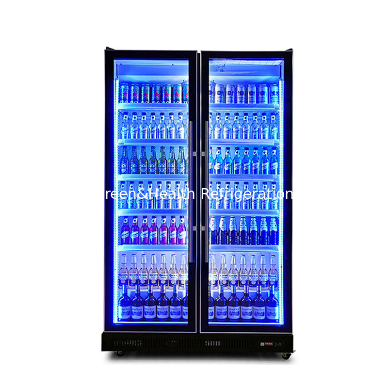 Puerta giratoria Bebidas alcohólicas Display Freezer con refrigerante R290 y vidrio E bajo