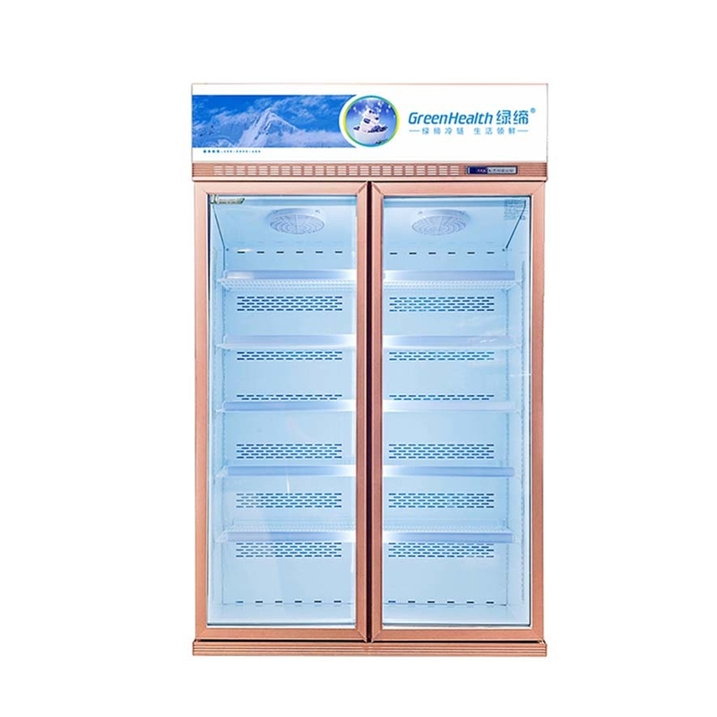 5 capas Estantes Plata Champaña de color de vidrio puerta congeladora para mariscos congelados