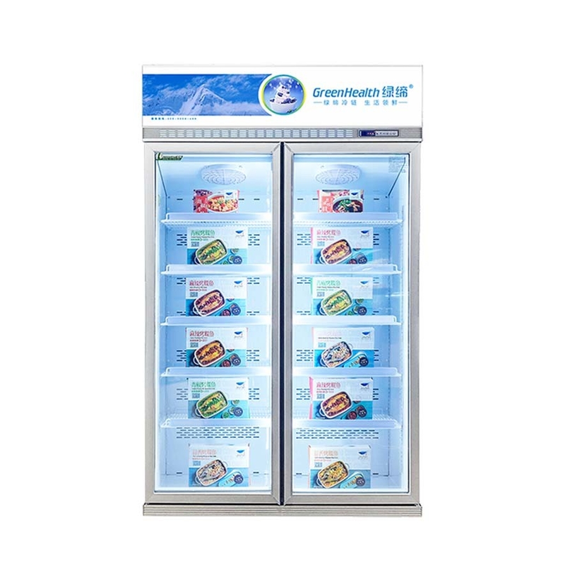 5 capas Estantes Plata Champaña de color de vidrio puerta congeladora para mariscos congelados